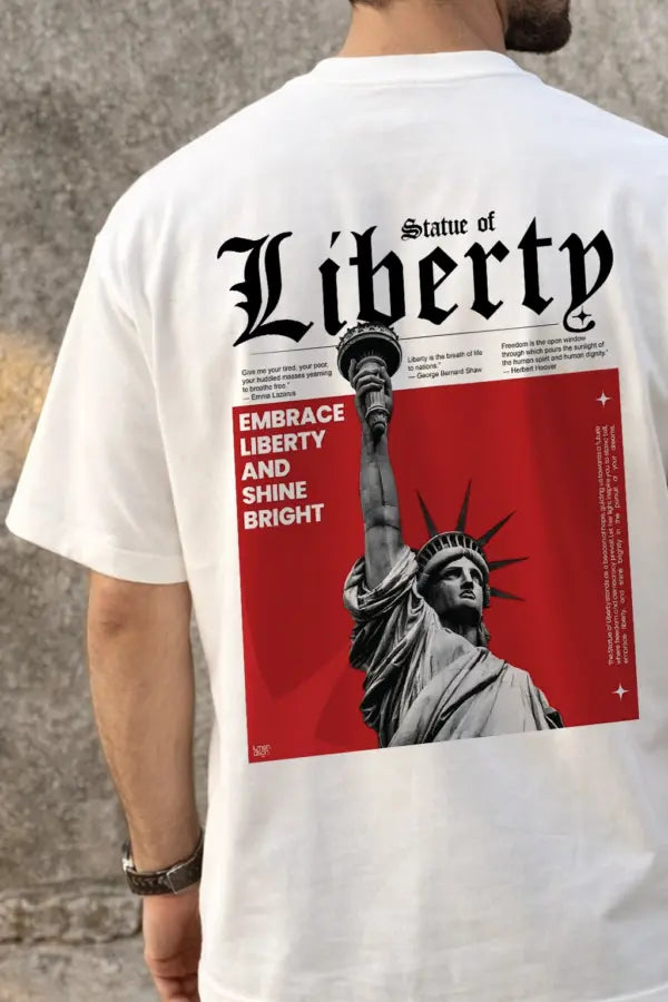 Statue of Liberty Freedom Oversized T-Shirt