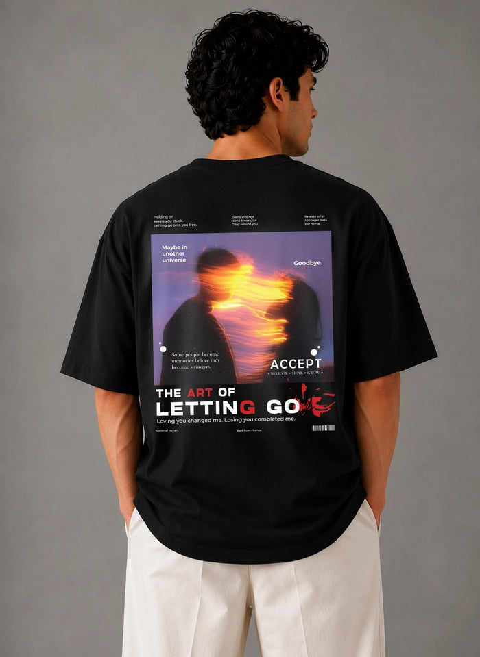 Art of Letting Go Oversized Graphic T-Shirt