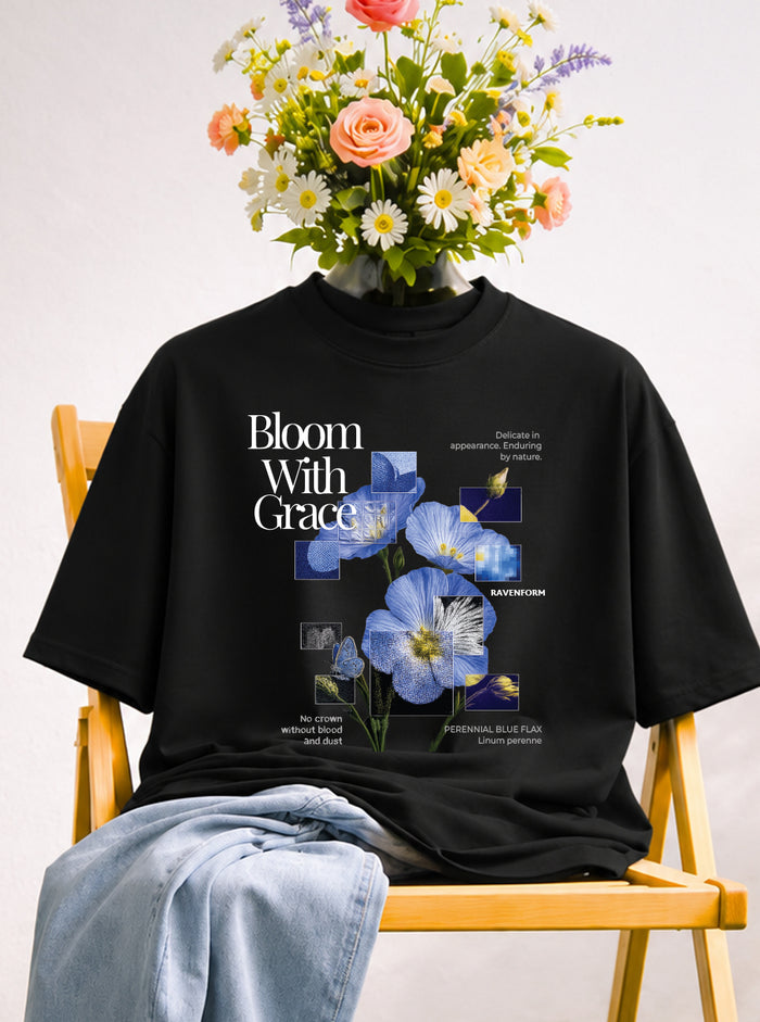 Bloom With Grace Floral Graphic Oversized T-Shirt