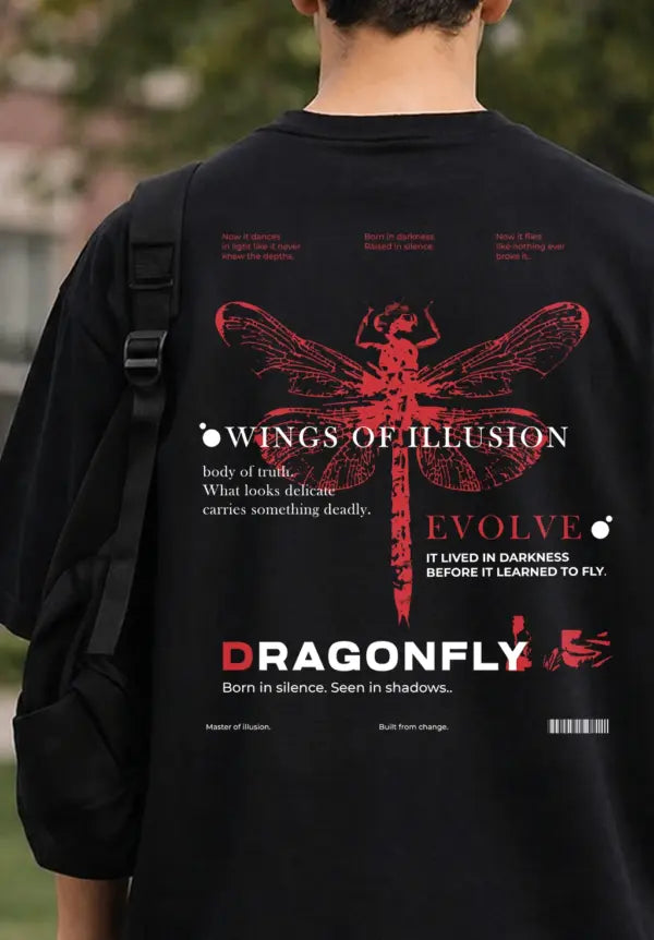 Dragonfly Wings of Illusion Oversized T-Shirt