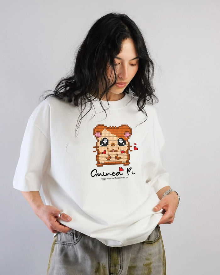 Cute Pixel Guinea Pig Oversized T-Shirt