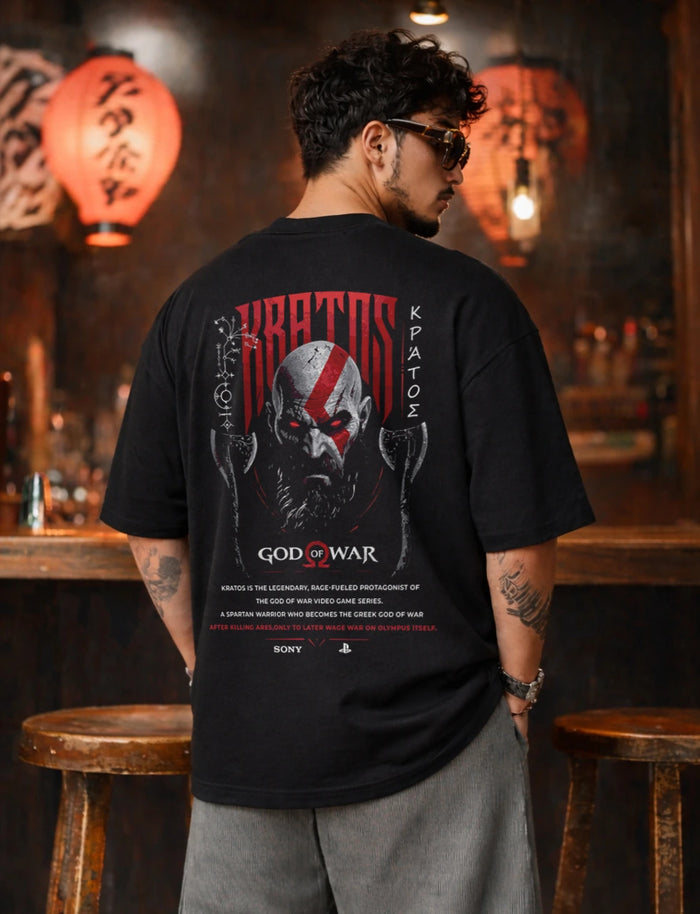 God of War Kratos Anime Gaming Oversized T-Shirt