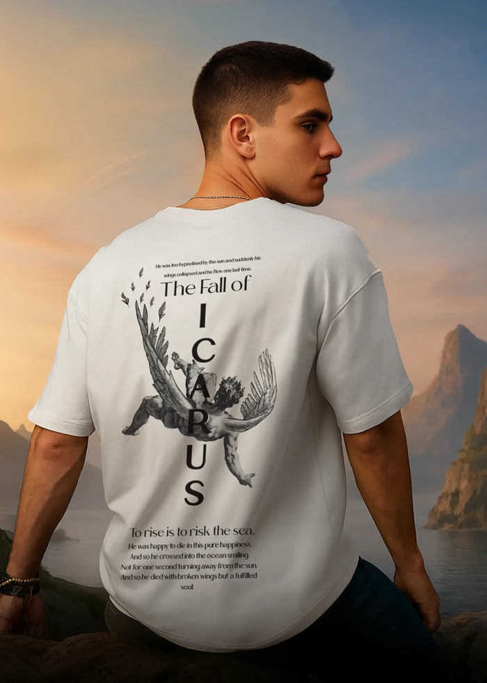 Minimalist Greek Icarus Mythology Oversized T-Shirt