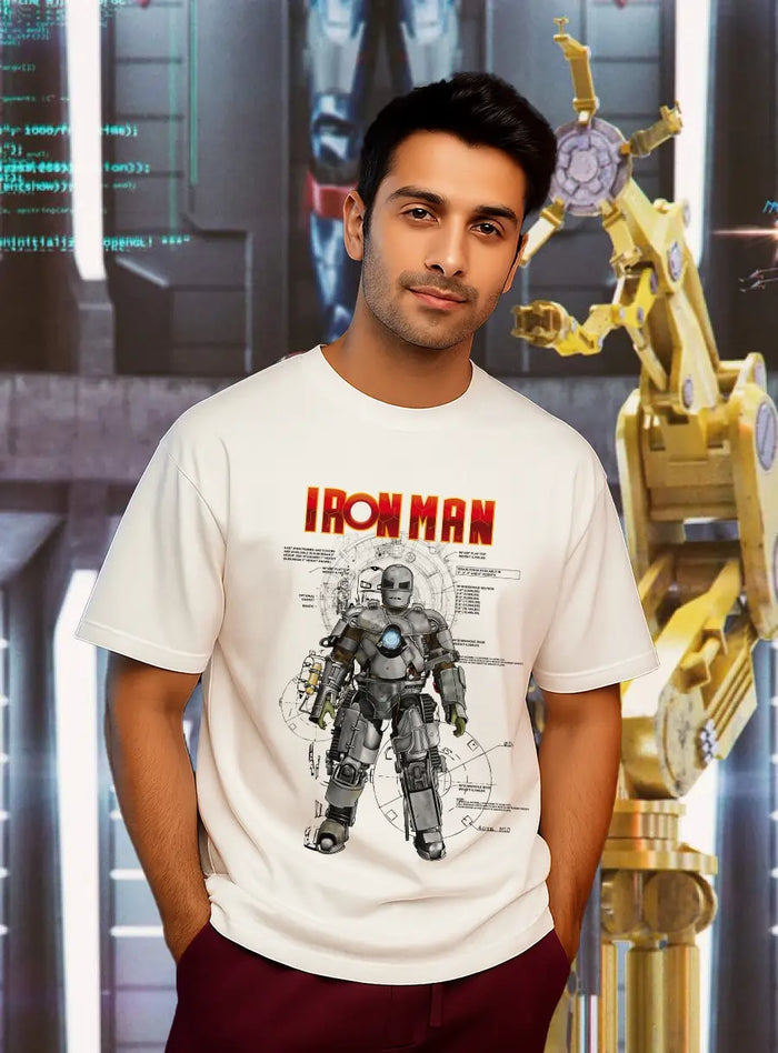 Iron Man Mark 1 Armor Graphic Oversized T-Shirt