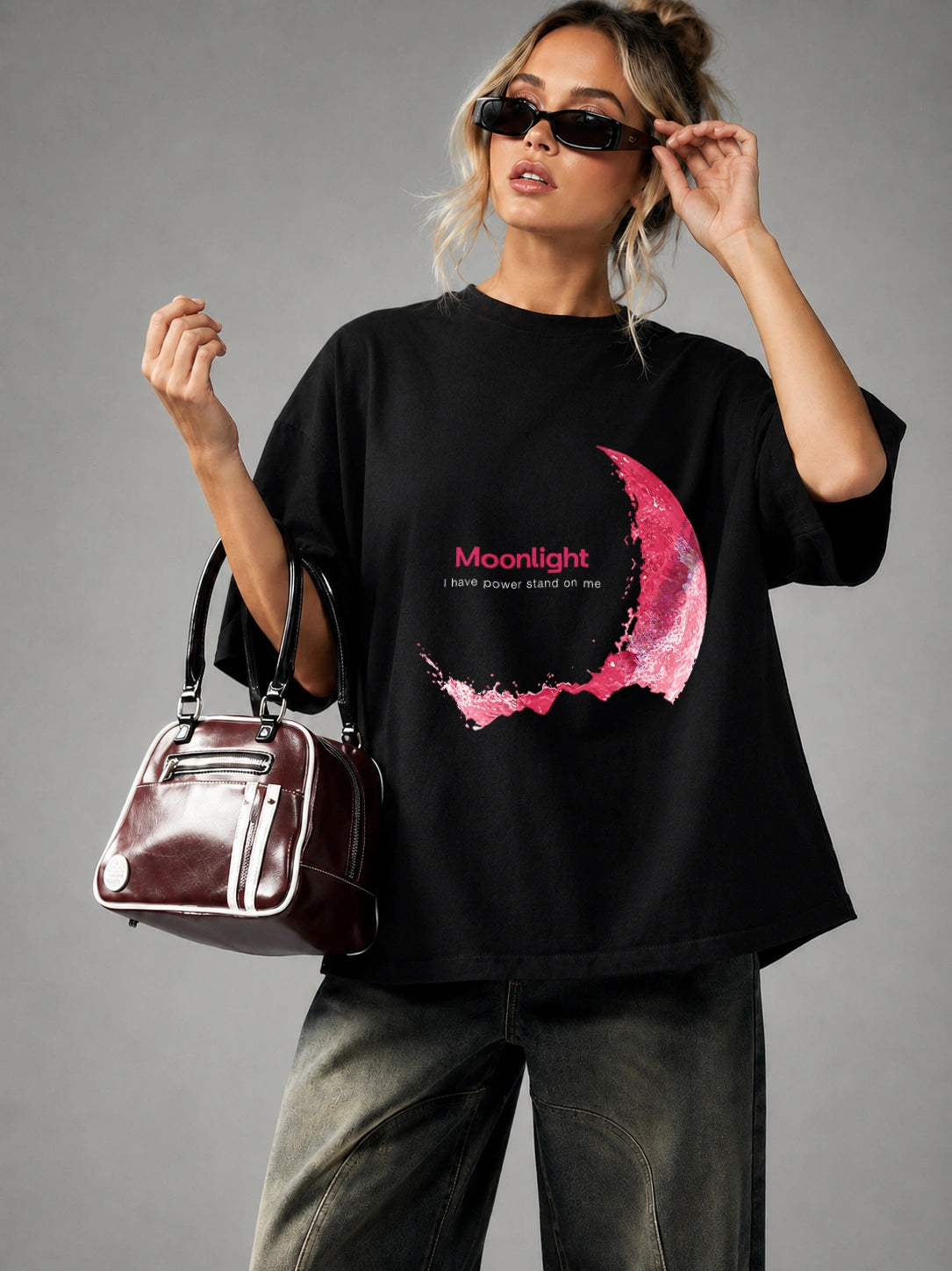 Women’s Moonlight Graphic Oversized T-Shirt