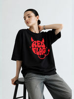 Red Flag Oversized T-Shirt for Women
