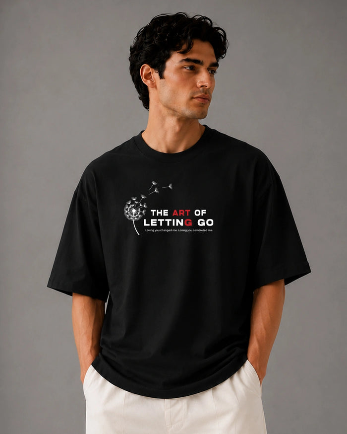 Art of Letting Go Oversized Graphic T-Shirt
